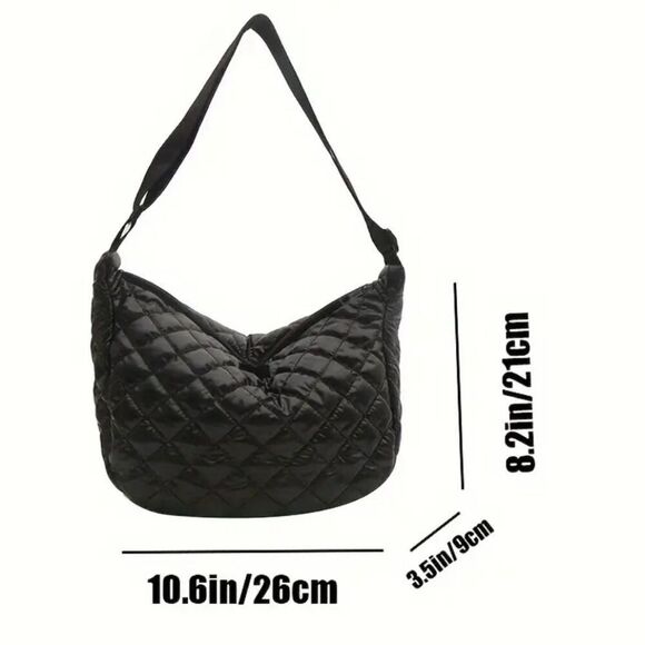 Chic Silvery Quilted Crossbody Bag Spacious & Lightweight with Adjustable Strap - Picture 8 of 12